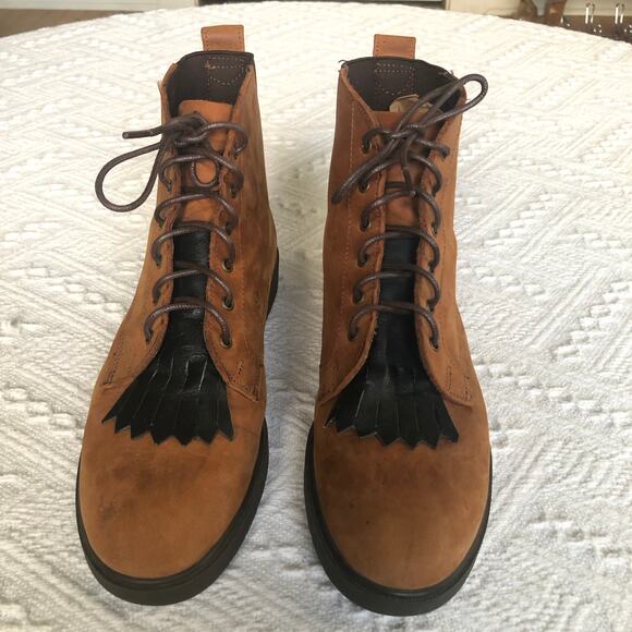 VTG 80s Red Wing Lace-Up Ankle Boots Brown Suede Leather Fringe Kiltie USA 7B - Picture 2 of 15